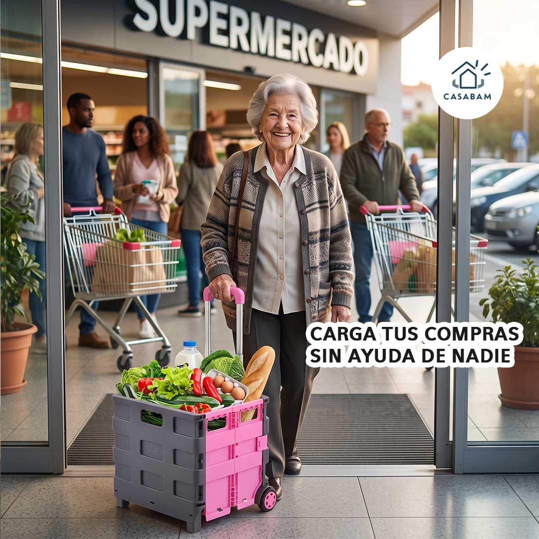 Carrito de Compras Plegable - Lleva el peso por ti - Haz tus compras sin cargar ni un kilo con tu espalda
