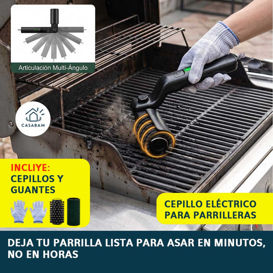 Cepillo Eléctrico - Limpieza giratoria de parrillas - Despega la grasa quemada en minutos, sin tallar
