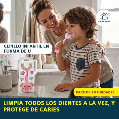 Cepillo Infantil en Forma de U – Cepilla todos los dientes a la vez – Protege sus dientes de leche