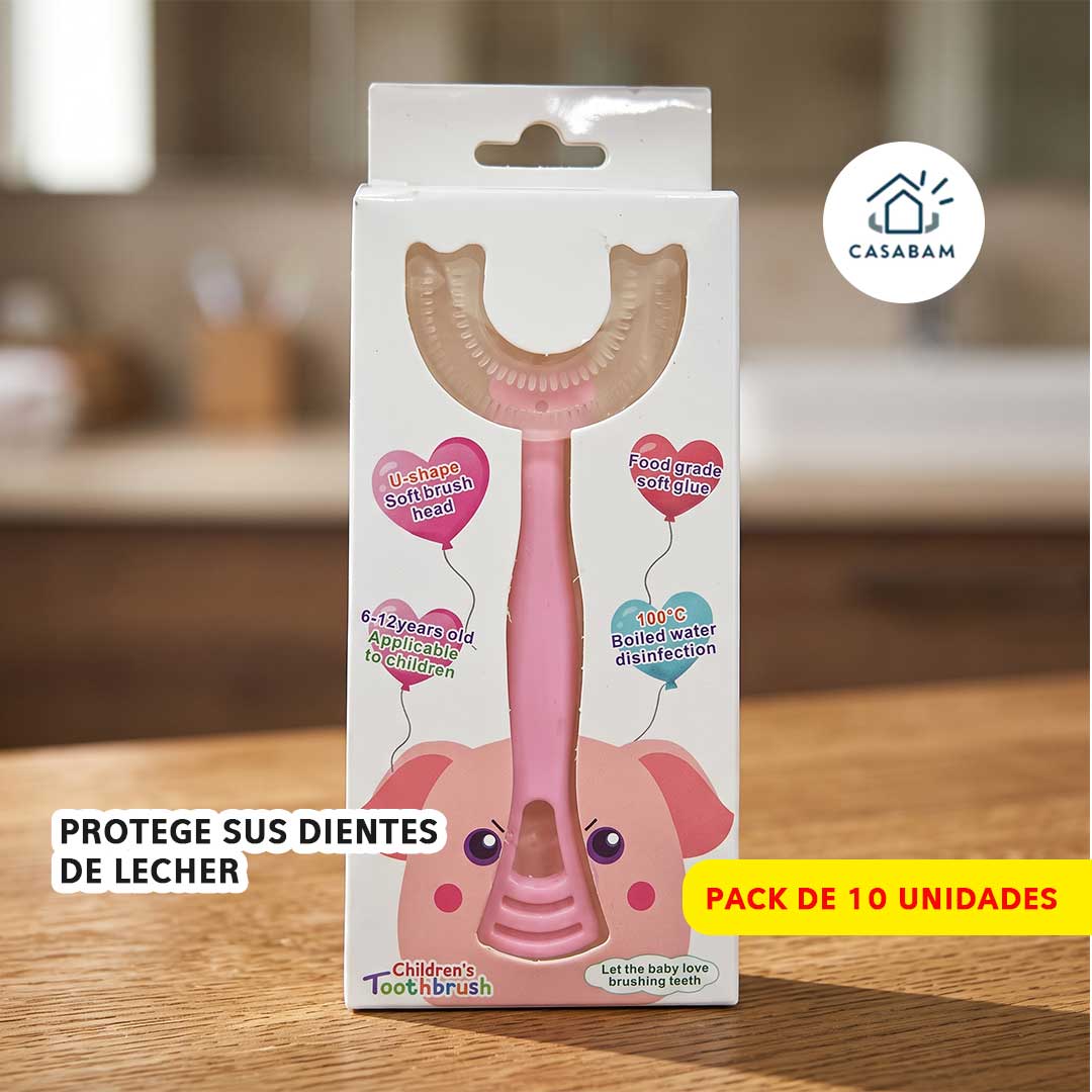 Cepillo Infantil en Forma de U – Cepilla todos los dientes a la vez – Protege sus dientes de leche