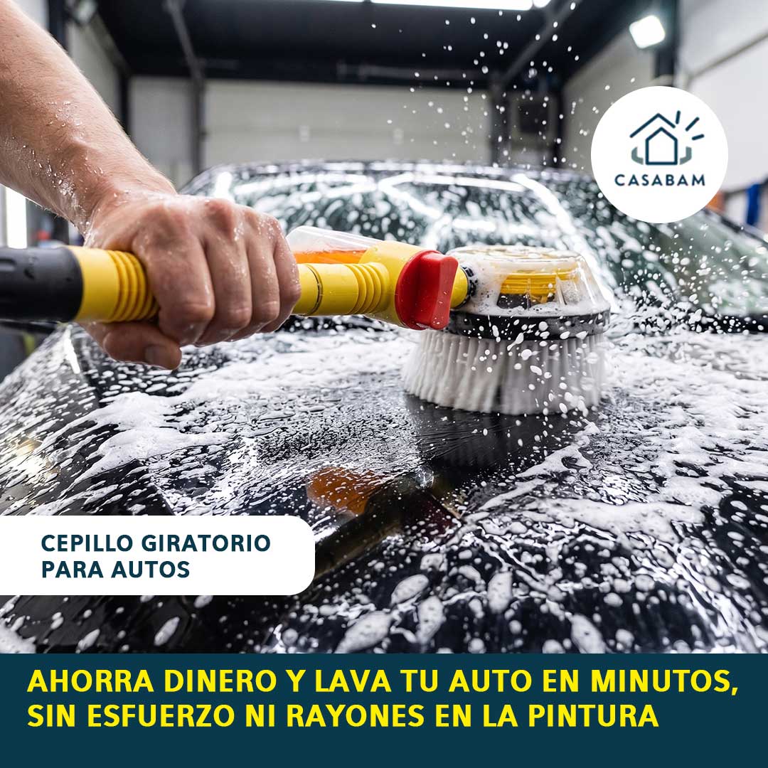 Cepillo giratorio para autos - Deja tu auto limpio en minutos, sin rayar la pintura