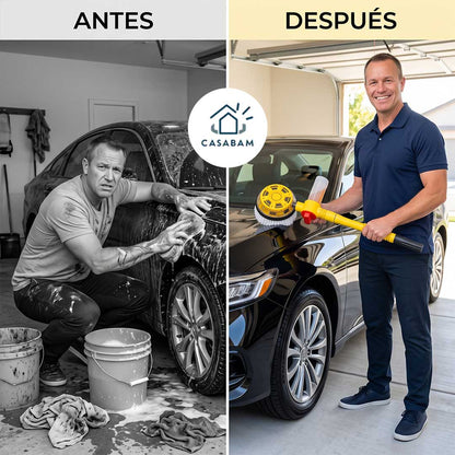 Cepillo giratorio para autos - Deja tu auto limpio en minutos, sin rayar la pintura