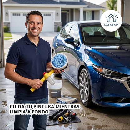 Cepillo giratorio para autos - Deja tu auto limpio en minutos, sin rayar la pintura