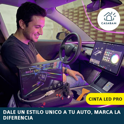 Cinta Led Pro + Control remoto - Transforma el interior de tu auto con luces multicolor