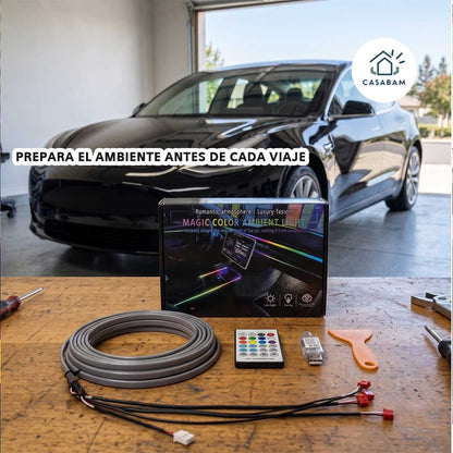 Cinta Led Pro + Control remoto - Transforma el interior de tu auto con luces multicolor