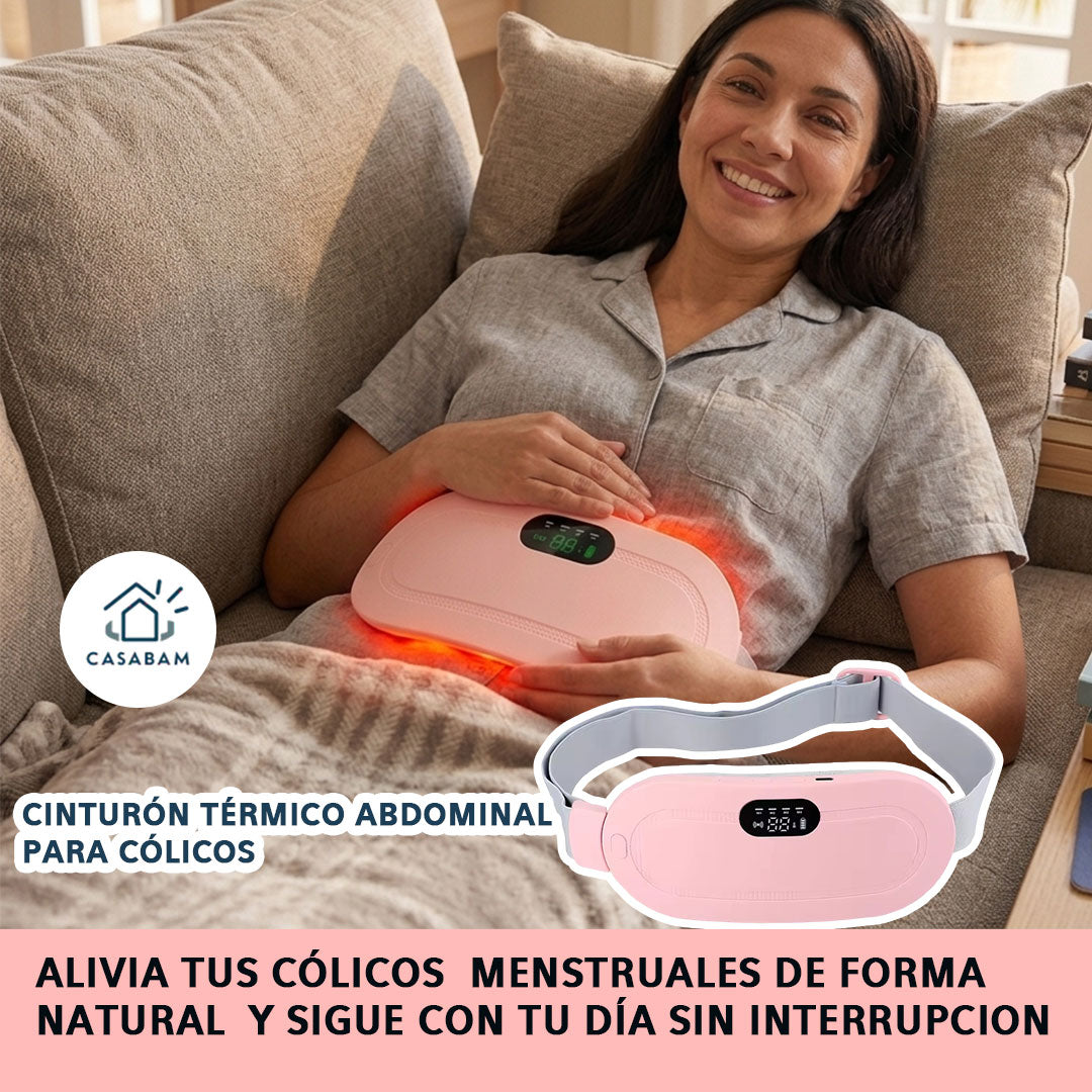 Cinturón térmico abdominal - Alivia los cólicos menstruales - Continúa tu día con comodidad incluso durante el ciclo