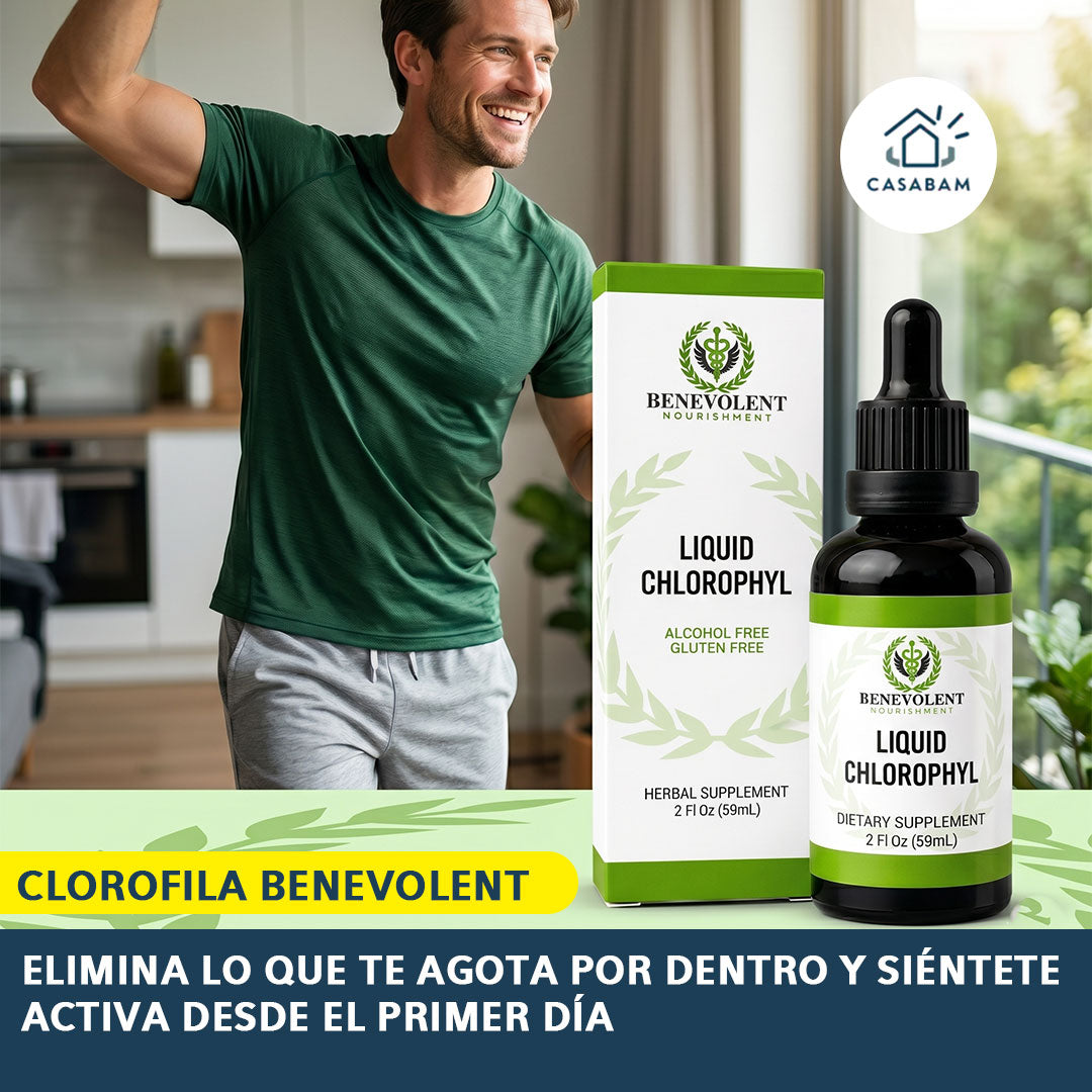 Clorofila Benevolent - Líquida Energizante - Elimina lo que te agota por dentro y siéntete activa desde el primer día