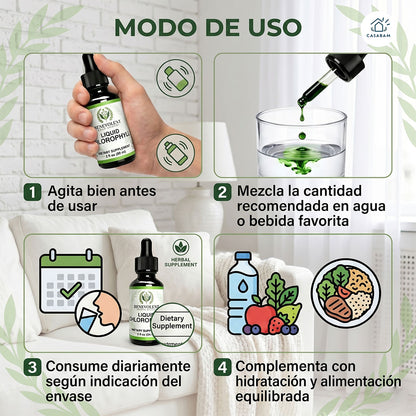 Clorofila Benevolent - Líquida Energizante - Elimina lo que te agota por dentro y siéntete activa desde el primer día