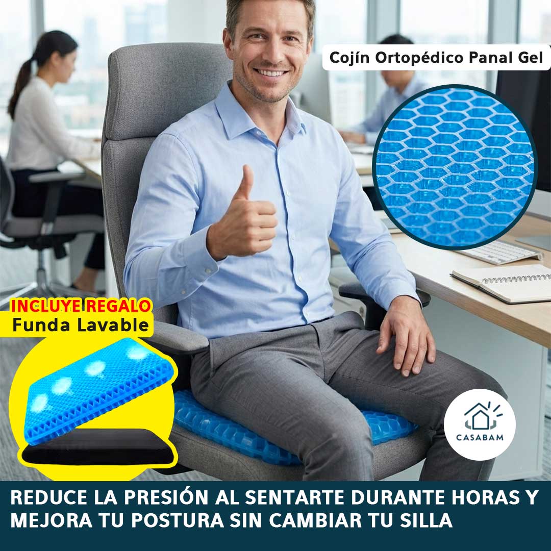 Cojín Ortopédico Panal Gel - Alivia la presión al sentarte - Convierte cualquier asiento en una superficie cómoda