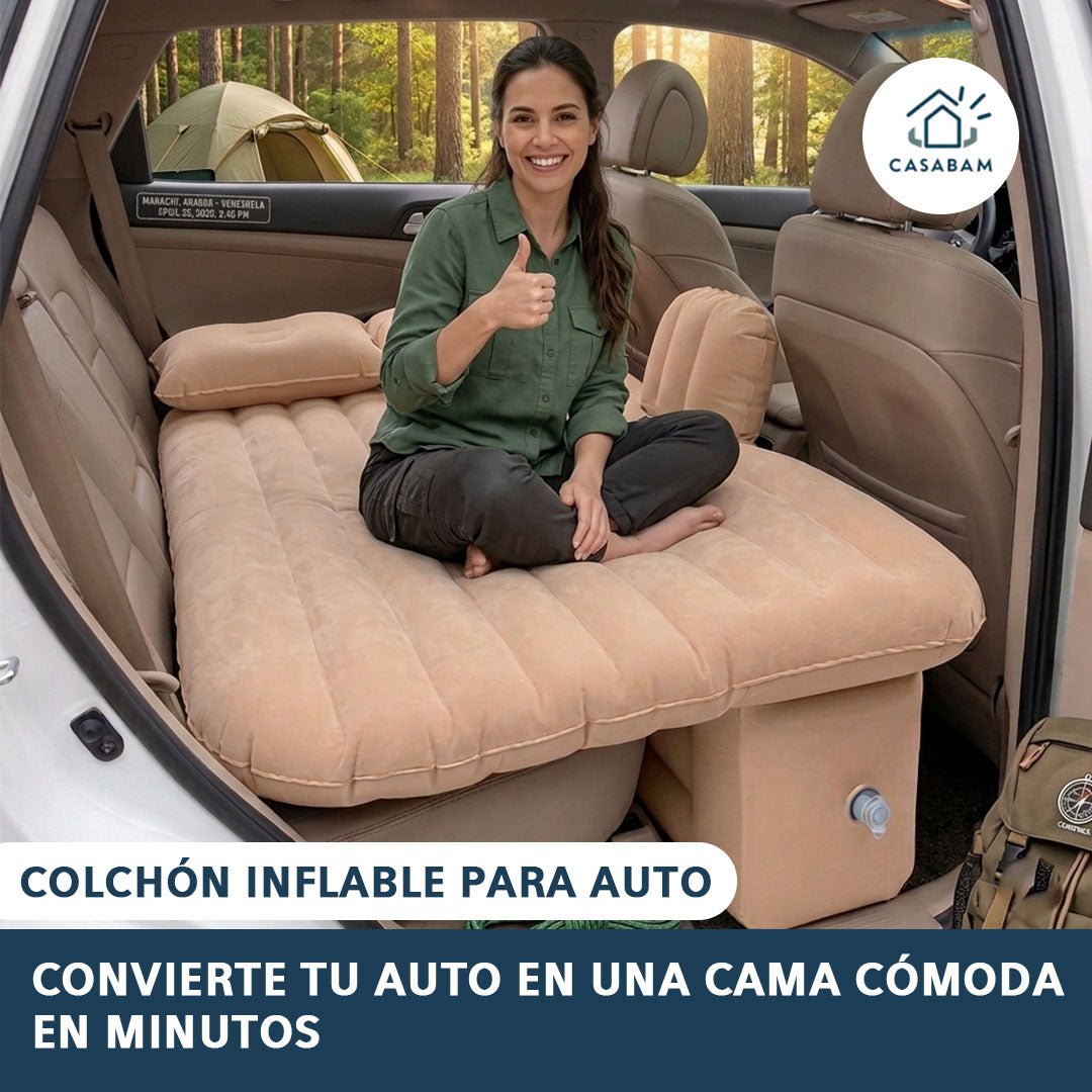 Colchón Inflable para Auto – Cama Trasera Portátil – Convierte tu auto en una cama cómoda al instante