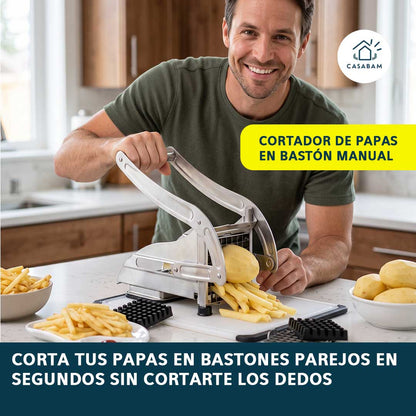 Cortador de Papas en Bastón Manual - Corta papas parejas al instante - Sin cuchillo