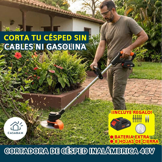 Cortadora de Césped Inalámbrica 48V - Corte Rápido y Potente - Corta tu césped sin cables ni gasolina en minutos