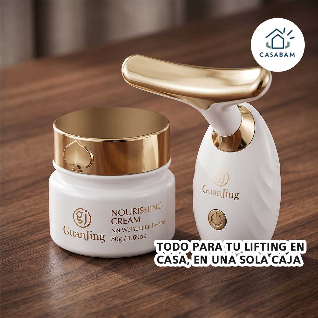Crema Reafirmante con Masajeador Facial - Masajea, reafirma y nutre tu piel - Rostro más firme sin desperdiciar tu crema