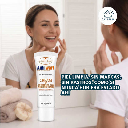 Crema eliminadora de verrugas, piel sin dejar marcas - Recupera tu confianza: piel limpia sin que nadie sepa que tuviste una verruga