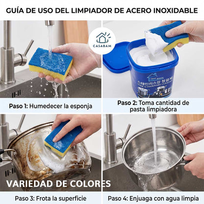 Cremas Limpiadoras para Ollas - Elimina óxido y manchas de ollas y superficies - Como nuevas, sin tallar ni sufrir