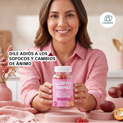 Curvy Gummies - Moldean tus curvas de forma natural - Dile adiós a los sofocos y cambios de ánimo desde la raíz