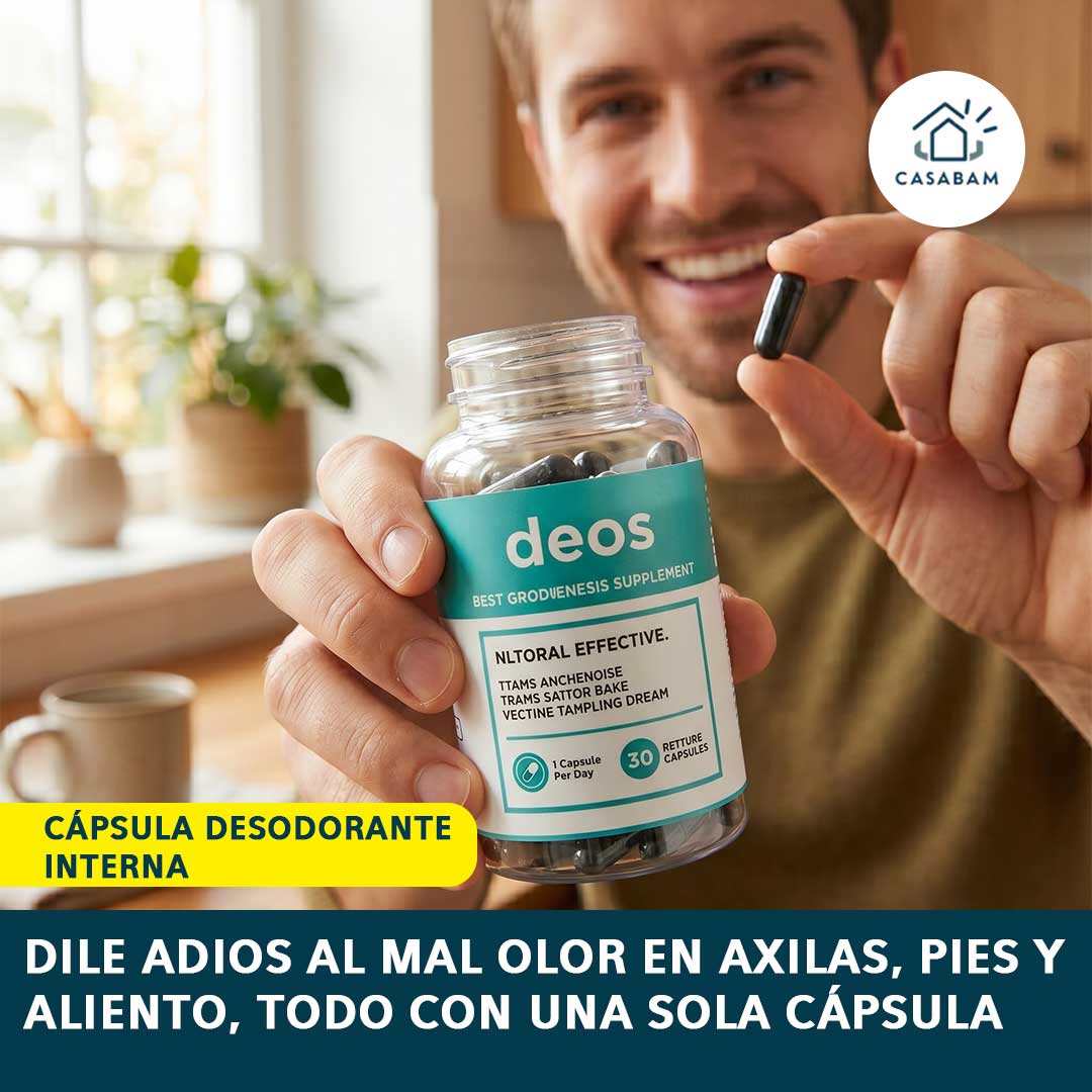 DEOS ORIGINAL — Cápsula desodorante interna — Una cápsula al día elimina el mal olor desde adentro, sin importar cuánto sudes