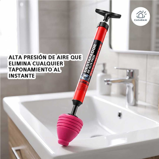 Desatascador de alta presión - Destapa tu inodoro en menos de 3 minutos, sin plomero y sin esfuerzo