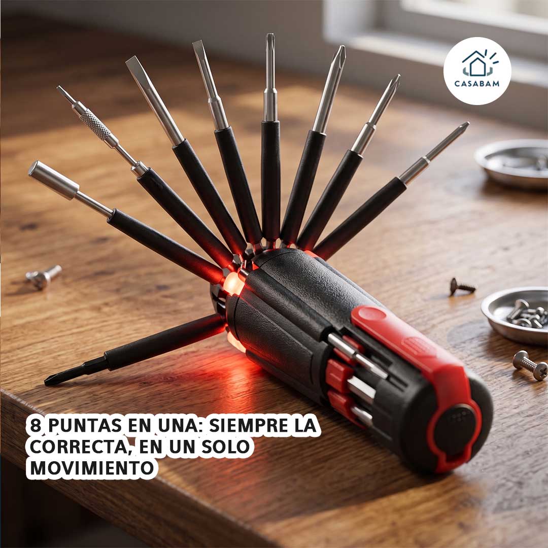 Destornillador 8 En 1 Con Luz - Listo para cualquier arreglo imprevisto