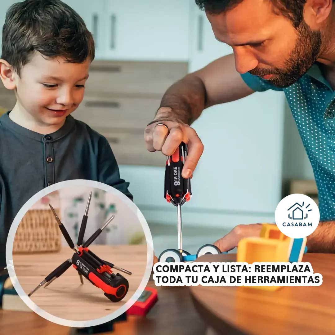 Destornillador 8 En 1 Con Luz - Listo para cualquier arreglo imprevisto