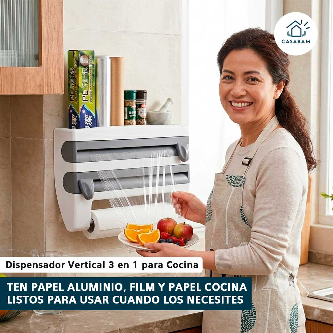 Dispensador Vertical 3 en 1 para Cocina - Usa mejor tu espacio disponible - Convierte tu cocina en un área funcional en minutos