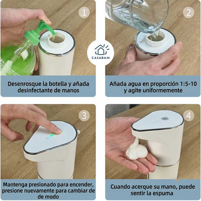Dispensador Automático De Jabón con Sensor - Detecta tu mano y libera el jabón al instante, sin contacto
