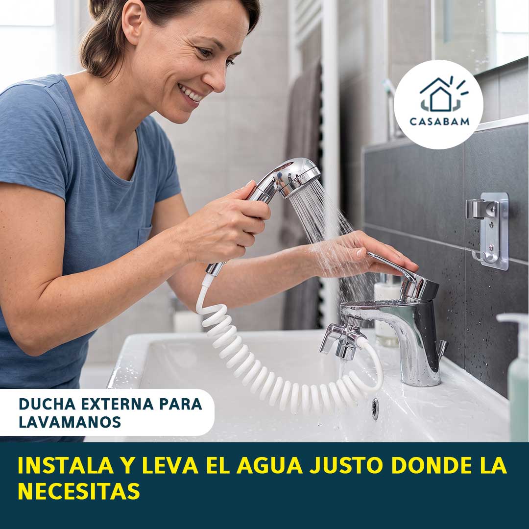 Ducha Externa para lavamanos - Se instala en 5 minutos y dirige el agua justo donde la necesitas