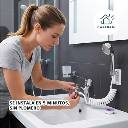 Ducha Externa para lavamanos - Se instala en 5 minutos y dirige el agua justo donde la necesitas