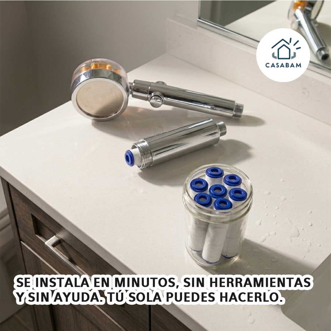 Ducha Presurizada - Convierte cualquier baño con poca agua en una ducha potente. Sin obras, sin plomero. Solo conéctala y listo.