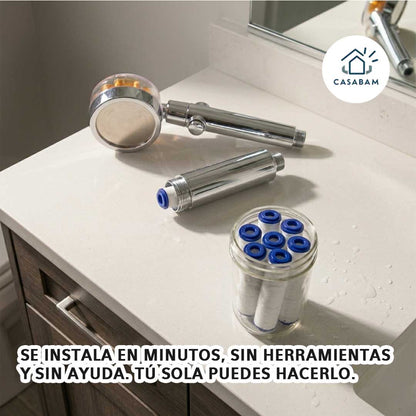 Ducha Presurizada - Convierte cualquier baño con poca agua en una ducha potente. Sin obras, sin plomero. Solo conéctala y listo.