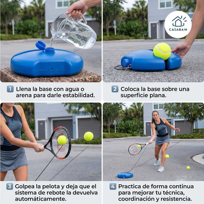 Entrenador De Tenis Individual - Cancha de práctica portátil - juega cuando quieras, sin depender de nadie