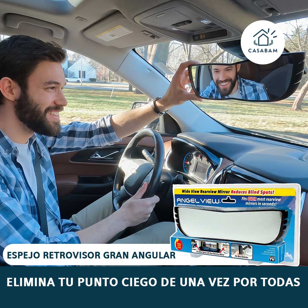 Espejo Retrovisor Gran Angular para Auto - El único espejo que te da visión total antes de cambiar de carril