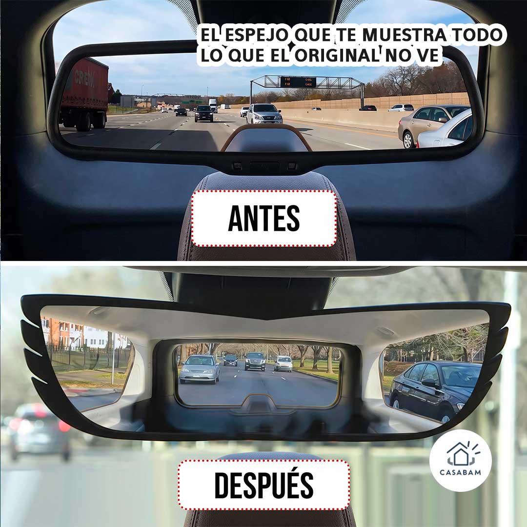 Espejo Retrovisor Gran Angular para Auto - El único espejo que te da visión total antes de cambiar de carril