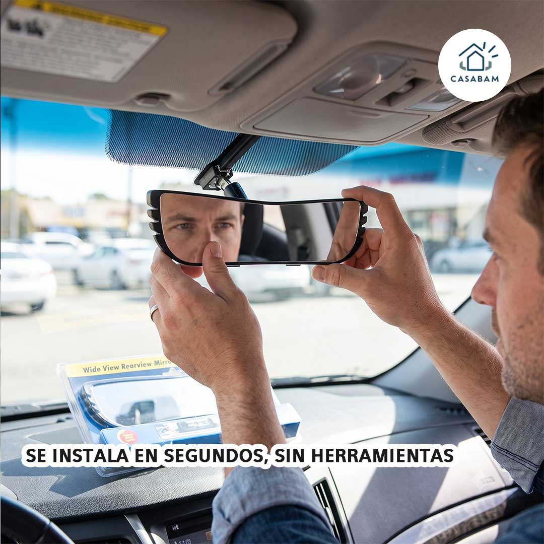 Espejo Retrovisor Gran Angular para Auto - El único espejo que te da visión total antes de cambiar de carril