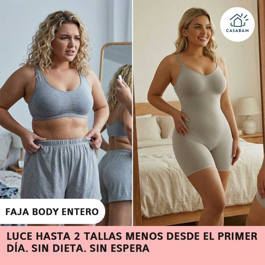 Faja Body Entero - Moldea y sostiene tu cuerpo con suavidad - Luce hasta 2 tallas menos hoy, sin dietas ni esperas