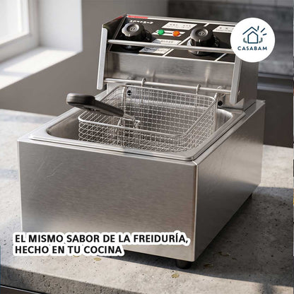 Freidora De Cocina Profesional De 6L - Frito rápido y parejo - Sabor de freiduría, sin riesgos en tu cocina
