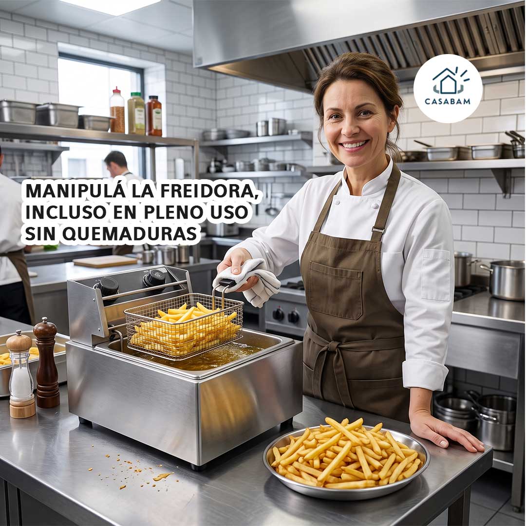 Freidora De Cocina Profesional De 6L - Frito rápido y parejo - Sabor de freiduría, sin riesgos en tu cocina