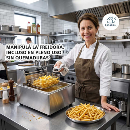 Freidora De Cocina Profesional De 6L - Frito rápido y parejo - Sabor de freiduría, sin riesgos en tu cocina