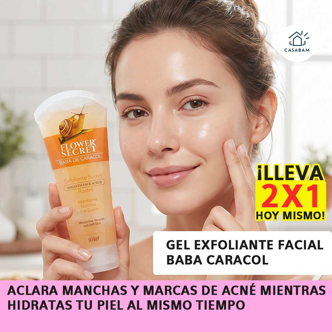 Gel Exfoliante Facial Baba Caracol - Aclara manchas y marcas de acné — Mientras hidratas tu piel cada día