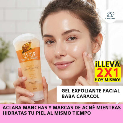 Gel Exfoliante Facial Baba Caracol - Aclara manchas y marcas de acné — Mientras hidratas tu piel cada día
