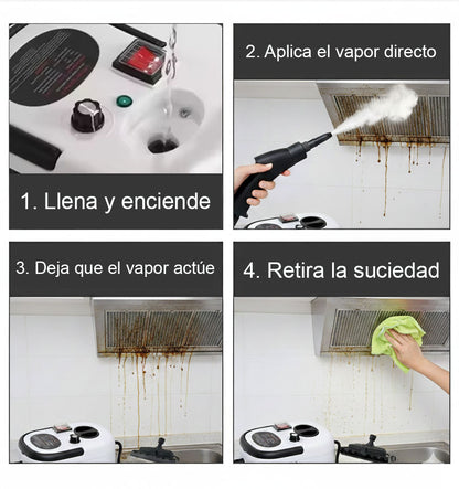 Limpiador de Vapor a Presión Multiuso - impieza Profunda General – Extractor, Estufa y Motor en Minutos