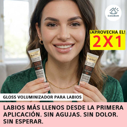 Gloss voluminizador con ingredientes activos tipo sérum - Aumenta el volumen de los labios sin inyecciones ni dolor