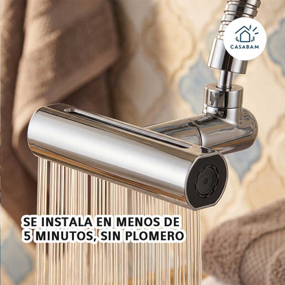Grifo Giratorio 360° - Alcanza todos los rincones del lavaplatos sin esfuerzo ni reacomodos
