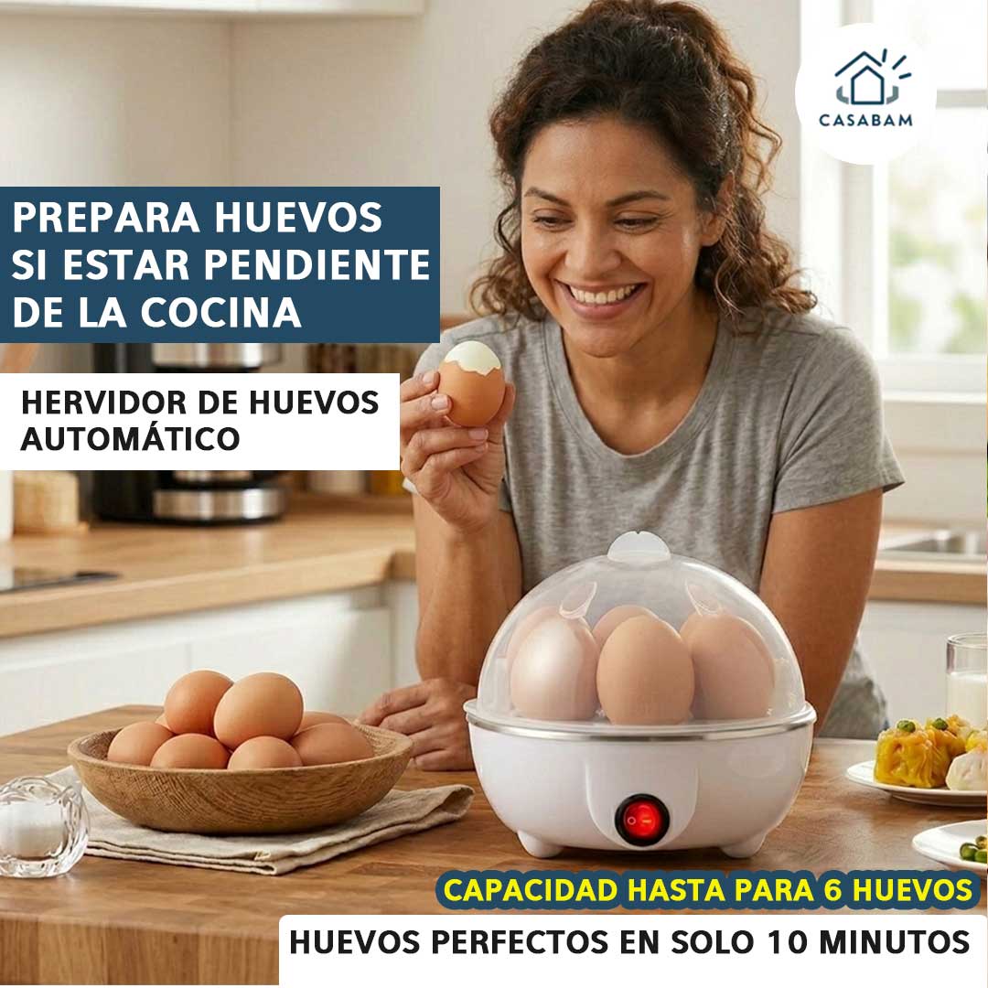 Hervidor de Huevos Automático - Cocción Precisa - Huevos listos en solo 10 minutos