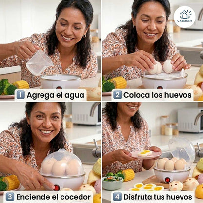 Hervidor de Huevos Automático - Cocción Precisa - Huevos listos en solo 10 minutos
