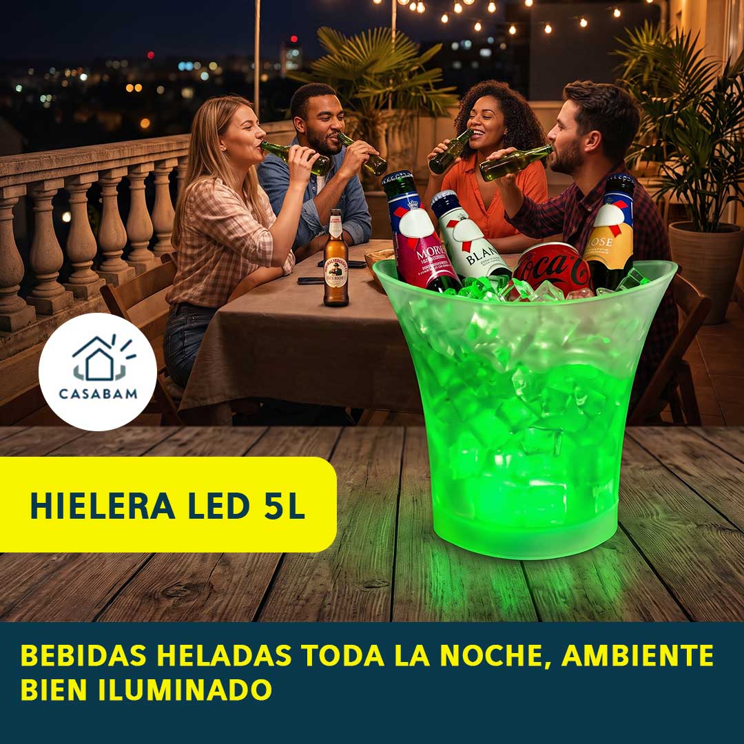 Hielera LED - Mantiene el hielo y las luces encendidas – Dale color a tu fiesta