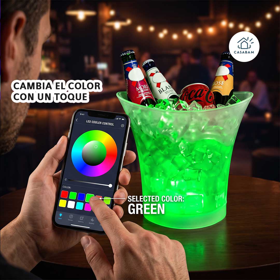 Hielera LED - Mantiene el hielo y las luces encendidas – Dale color a tu fiesta