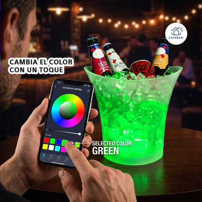 Hielera LED - Mantiene el hielo y las luces encendidas – Dale color a tu fiesta