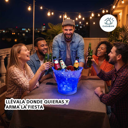 Hielera LED - Mantiene el hielo y las luces encendidas – Dale color a tu fiesta