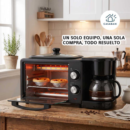 Horno Eléctrico 3 en 1 - Hornea, Tuesta y Prepara Café - Ahorra Comprando un solo producto